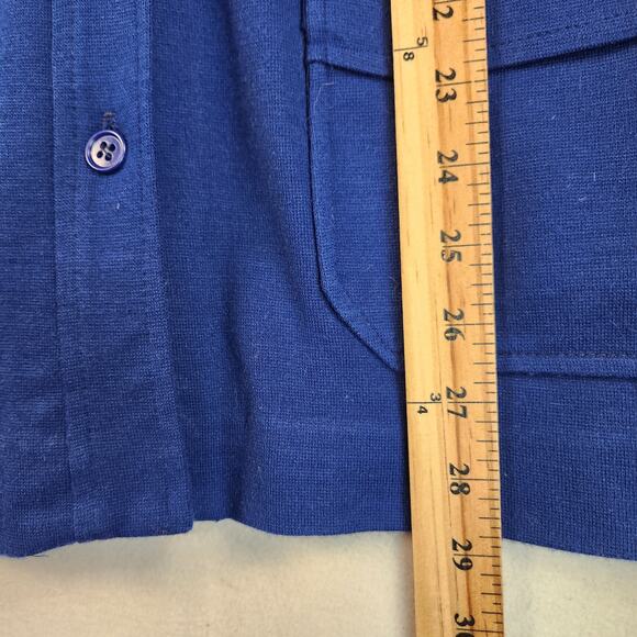 Vintage Russ Merino Wool Caridgan with Patch Pockets Pointed Collar Woman’s SZ L - Picture 10 of 13